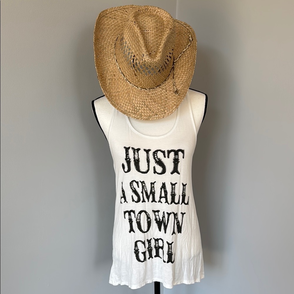 White Graphic Tank Top